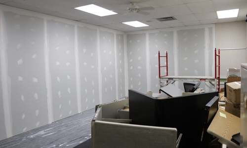 Wilson Talent Center Conference room turned into offices and classroom