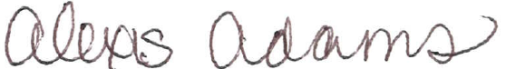 Alexis Adams signature