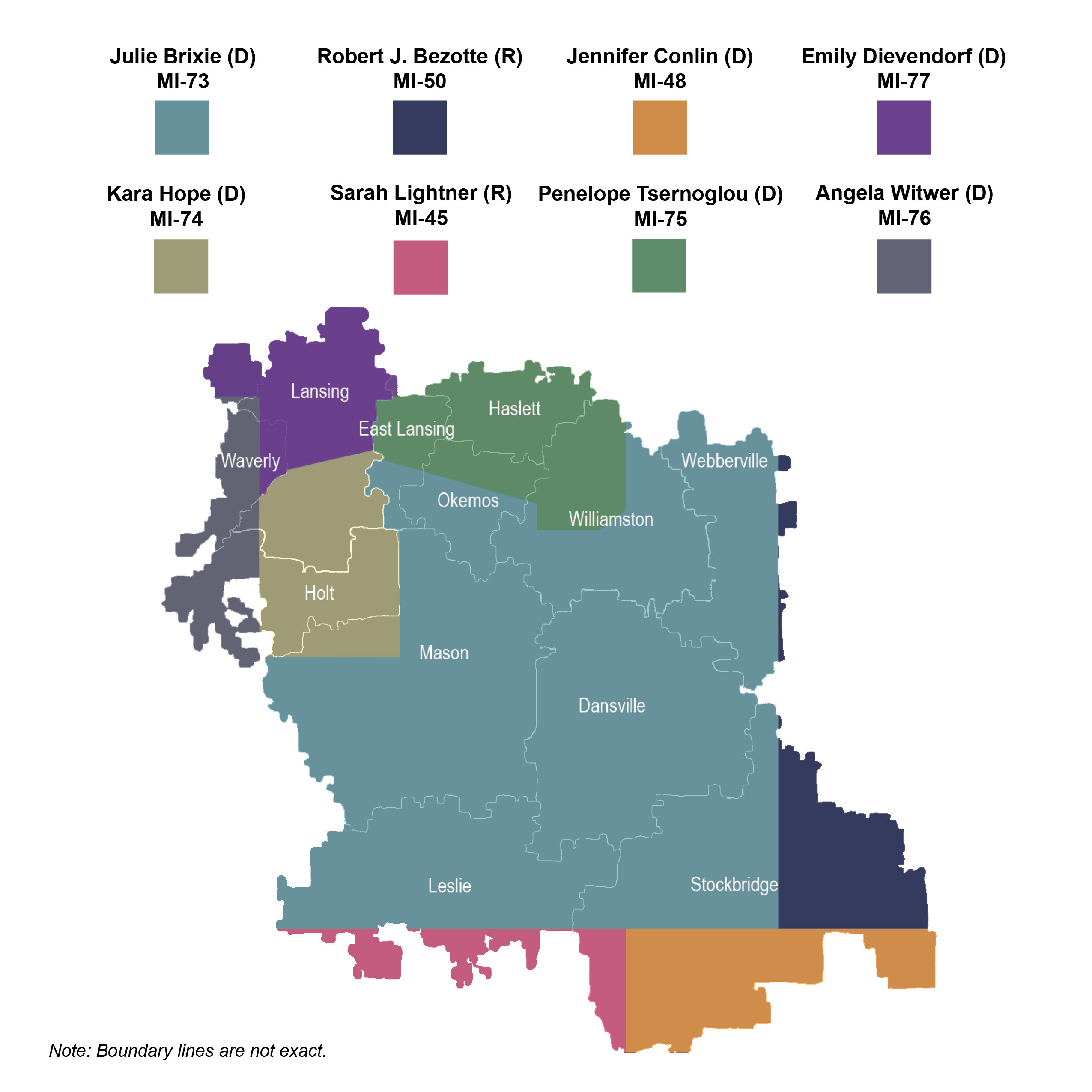 Map showing the boundaries of elected officials and school districts