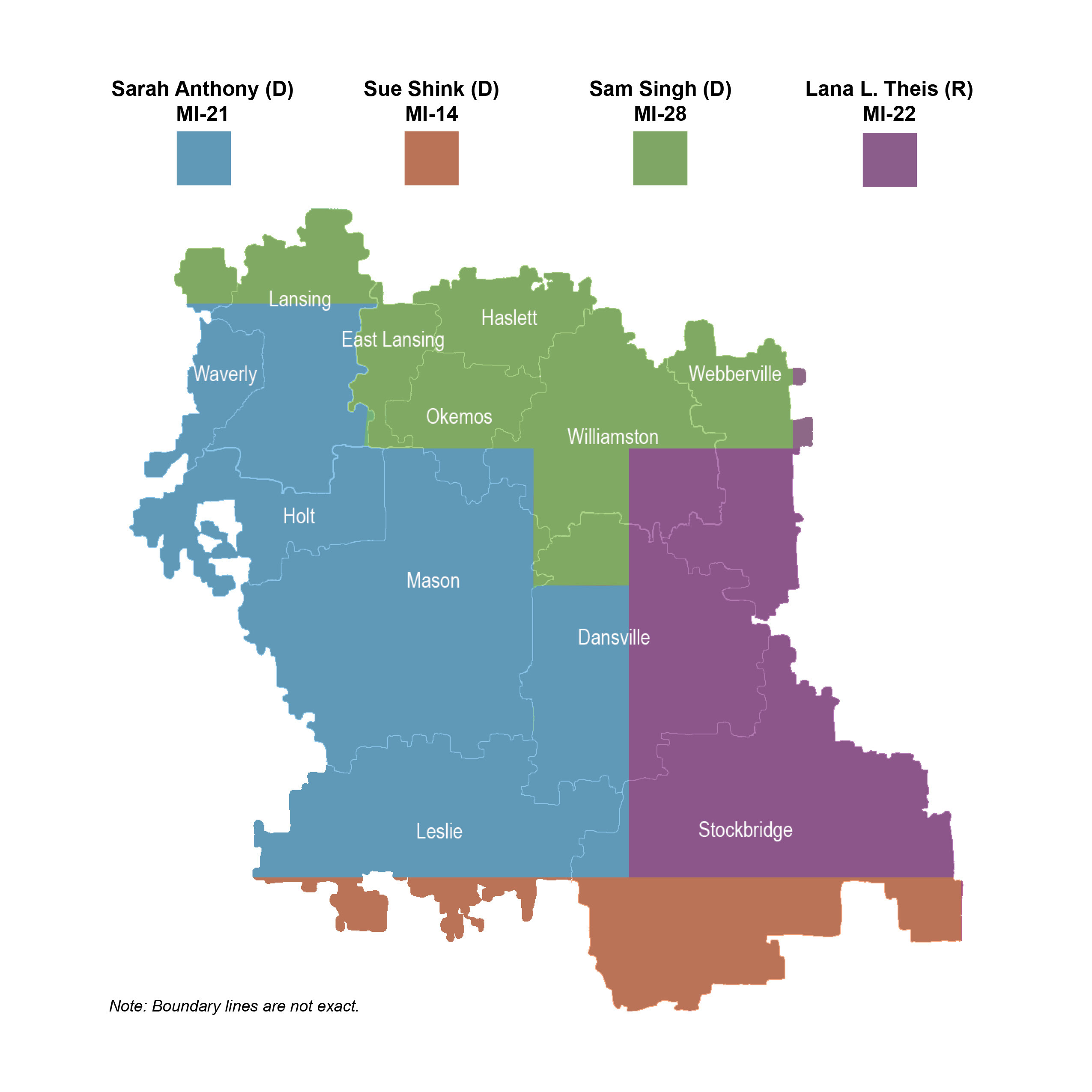 Map showing the boundaries of elected officials and school districts